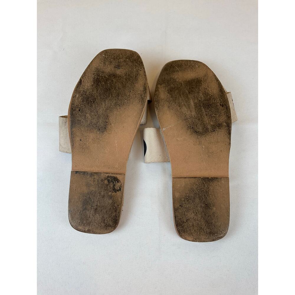 Chloé Beige Logo Ribbon Slide Sandals - Picture 5 of 6